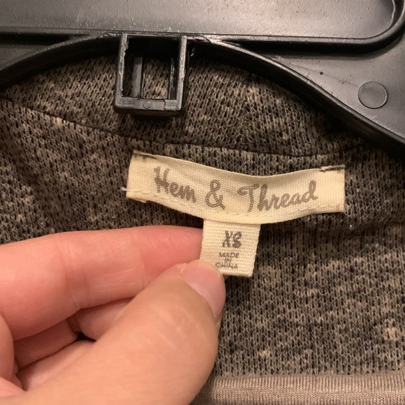 Asymmetrical Hem & Thread Jacket Size XS Zip Blazer Folded Wide Collar - Picture 5 of 7